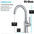 Kraus Oletto Series KPF2822CH - Single Handle Kitchen Bar Faucet in Chrome Dimensions