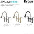 Kraus Allyn KPF3121BG - Transitional Bridge Pull Down Kitchen Faucet Available Finishes
