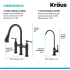 Kraus Allyn KPF3121FF102MB - Transitional Bridge Pull Down Kitchen Faucet Dimensions