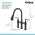 Kraus KPF3121MB - Transitional Bridge Pull Down Kitchen Faucet Dimensions