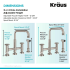 Kraus Urbix KPF3125BG - Industrial Bridge Kitchen Faucet Dimensions