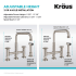 Kraus Urbix KPF3125FF101MBRD - Industrial Bridge Kitchen Faucet Adjustable Height / 3 or 4 Hole Installation