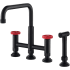 Kraus Urbix KPF3125MBRD - Urbix™ Industrial Bridge Kitchen Faucet with Side Sprayer in Matte Black/Red