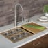 Kraus KSC1004BB - Sink Serving Board Set with Rectangular Stainless Steel Bowls