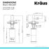 Kraus KSD42CH - Kitchen Soap and Lotion Dispenser Dimension