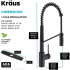 Kraus Oletto Series KSF2631MB - Single Handle Commercial Style Pull Down Sensor Kitchen Faucet Dimension