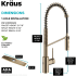 Kraus Oletto Series KSF2631SFACB - Single Handle Commercial Style Pull Down Sensor Kitchen Faucet Dimension