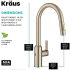 Kraus Oletto Series KSF2830SFACB - Single Handle Pull Down Sensor Kitchen Faucet Dimension