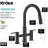 Kraus Oletto Series KSF3122MB - Touchless Sensor Bridge Kitchen Faucet with Pull-Down Sprayhead in Matte Black