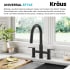Kraus Oletto Series KSF3122MB - Touchless Sensor Bridge Kitchen Faucet with Pull-Down Sprayhead in Matte Black