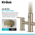 Kraus Oletto Series KSF3122SFACB - Touchless Sensor Bridge Kitchen Faucet with Pull-Down Sprayhead in Spot-Free Antique Champagne Bronze