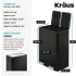 Kraus KTDP200MB - Dual Compartment Step Pedal Kitchen Trash Can in Matte Black with Removable Inner Buckets, Odor Control Filters, and Soft Close Lid