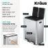 Kraus KTDP200SFS - Dual Compartment Step Pedal Kitchen Trash Can in Spot-Free Stainless Steel with Removable Inner Buckets, Odor Control Filters, and Soft Close Lid