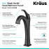 Kraus Arlo Series KVF1200MB - Single Lever Vessel Bathroom Faucet Features