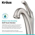 Kraus Arlo Series KVF1200SFS - Single Lever Vessel Bathroom Faucet Aerator Features