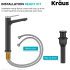Kraus Indy™ Series KVF1410SFBNMB - Single Handle Vessel Bathroom Faucet in Spot-Free Brushed Nickel / Matte Black with Pop Up Drain and Supply Lines
