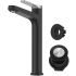 Kraus Indy™ Series KVF1410SFBNMB - Single Handle Vessel Bathroom Faucet in Spot-Free Brushed Nickel / Matte Black with Pop Up Drain and Supply Lines