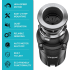 Kraus KWD10033MBL - WasteGuard High-Speed 1/3 HP Continuous Feed Ultra-Quiet Motor Garbage Disposal Features