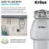 Kraus KWD20150MCG - 1/2 HP Continuous Feed Garbage Disposal with Ultra-Quiet Motor for Kitchen Sink with Power Cord and Flange Included