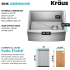 Kraus KWF21024 - 24 Inch Farmhouse Workstation Single Bowl Stainless Steel Kitchen Sink Sink Dimension