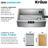 Kraus KWF21030 - 30 Inch Farmhouse Workstation Single Bowl Stainless Steel Kitchen Sink Dimension