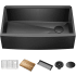 Kraus KWF21033PGM - 33 Inch Apron Front Kore™ Workstation Farmhouse Single Bowl Kitchen Sink with Accessories