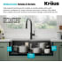 Kraus KWF21033PGM - 33 Inch Farmhouse Workstation Single Bowl Kitchen Sink Spacious Single Bowl