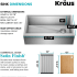Kraus KWF41033 - 33 Inch Farmhouse Workstation Single Bowl Kitchen Sink Dimensions