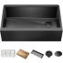 Kraus KWF41033PGM - 33 Inch Farmhouse Workstation Single Bowl Kitchen Sink Dimension