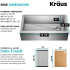 Kraus KWF41036 - 36 Inch Farmhouse Workstation Single Bowl Kitchen Sink Dimension