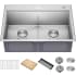 Kraus KWT30230 - 30" Drop-In / Top Mount Workstation 16 Gauge Stainless Steel Double Bowl Kitchen Sink with Accessories