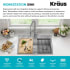 Kraus KWT31030 - 30 Inch Dual Mount Workstation Single Bowl Kitchen Sink Features