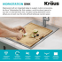 Kraus KWT31115 - 15 Inch Dual Mount Workstation Single Bowl Stainless Steel Kitchen Sink Reatures