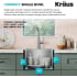 Kraus KWT31115 - 15 Inch Dual Mount Workstation Single Bowl Stainless Steel Kitchen Sink