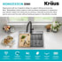 Kraus KWT31125 - 25 Inch Dual Mount Workstation Single Bowl Stainless Steel Kitchen Sink Features
