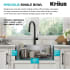 Kraus KWT31125 - 25 Inch Dual Mount Workstation Single Bowl Stainless Steel Kitchen Sink
