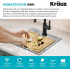 Kraus KWT32115 - 15 Inch Dual Mount Workstation Single Bowl Stainless Steel Kitchen Sink Features