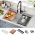 Kraus KWT33033 - 33 Inch Drop-In 16 Gauge Stainless Steel Single Bowl Kitchen Sink with Accessories