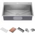 Kraus KWT33033 - 33 Inch Drop-In 16 Gauge Stainless Steel Single Bowl Kitchen Sink with Accessories