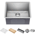 Kraus KWU10023L - 23 Inch Kore™ Undermount Workstation Single Bowl Laundry Utility Kitchen Sink with 5-Piece Chef's Kit