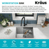 Kraus KWU10023L - 23 Inch Undermount Workstation Single Bowl Stainless Steel Laundry Utility Sink Features