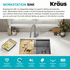 Kraus KWU11028 - 28 Inch Undermount Workstation Single Bowl Stainless Steel Kitchen Sink Features