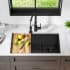 Kraus KWU11032PGM - 32 Inch Undermount Workstation Single Bowl PVD Gunmetal Kitchen Sink Top High View