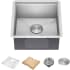 Kraus KWU11117 - 17 Inch Workstation Undermount Single Bowl Kitchen Sink with 4 Accessories
