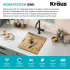 Kraus KWU11117 - 17 Inch Undermount Workstation Single Bowl Stainless Steel Kitchen Sink Features