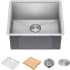 Kraus KWU11121 - 17 Inch Workstation Undermount Single Bowl Kitchen Sink with 4 Accessories