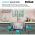Kraus KWU11121 - 21 Inch Undermount Workstation Single Bowl Stainless Steel Kitchen Sink