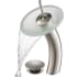 Kraus Vessel Mixer Series KGW1700PU10SNFR - Waterfall Bathroom Faucet with Frosted Glass Disk and Pop-Up Drain in Satin Nickel