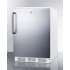 AccuCold CT66LWSSTB - 24 Inch Compact Refrigerator Stainless Steel Door &amp; Fully Finished White Cabinet