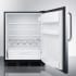 Summit FF63BKSSTB - 24 Inch Freestanding All-Refrigerator 3 Glass Shelves, Crisper Drawer, 3 Door Bins, &amp; Wine Shelf